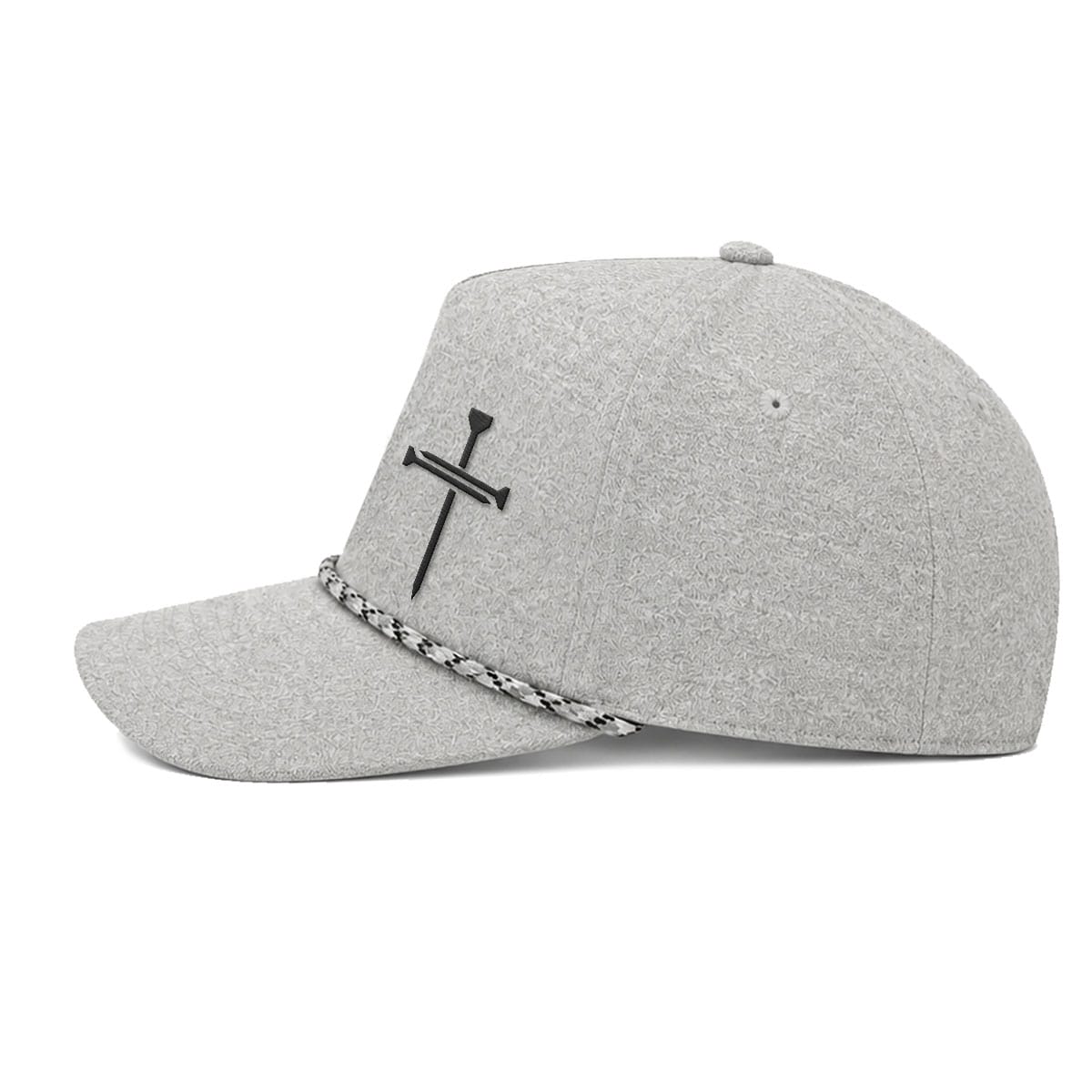 OurTrueGod Customs Hat Nail Cross Lower Left Rope Hats