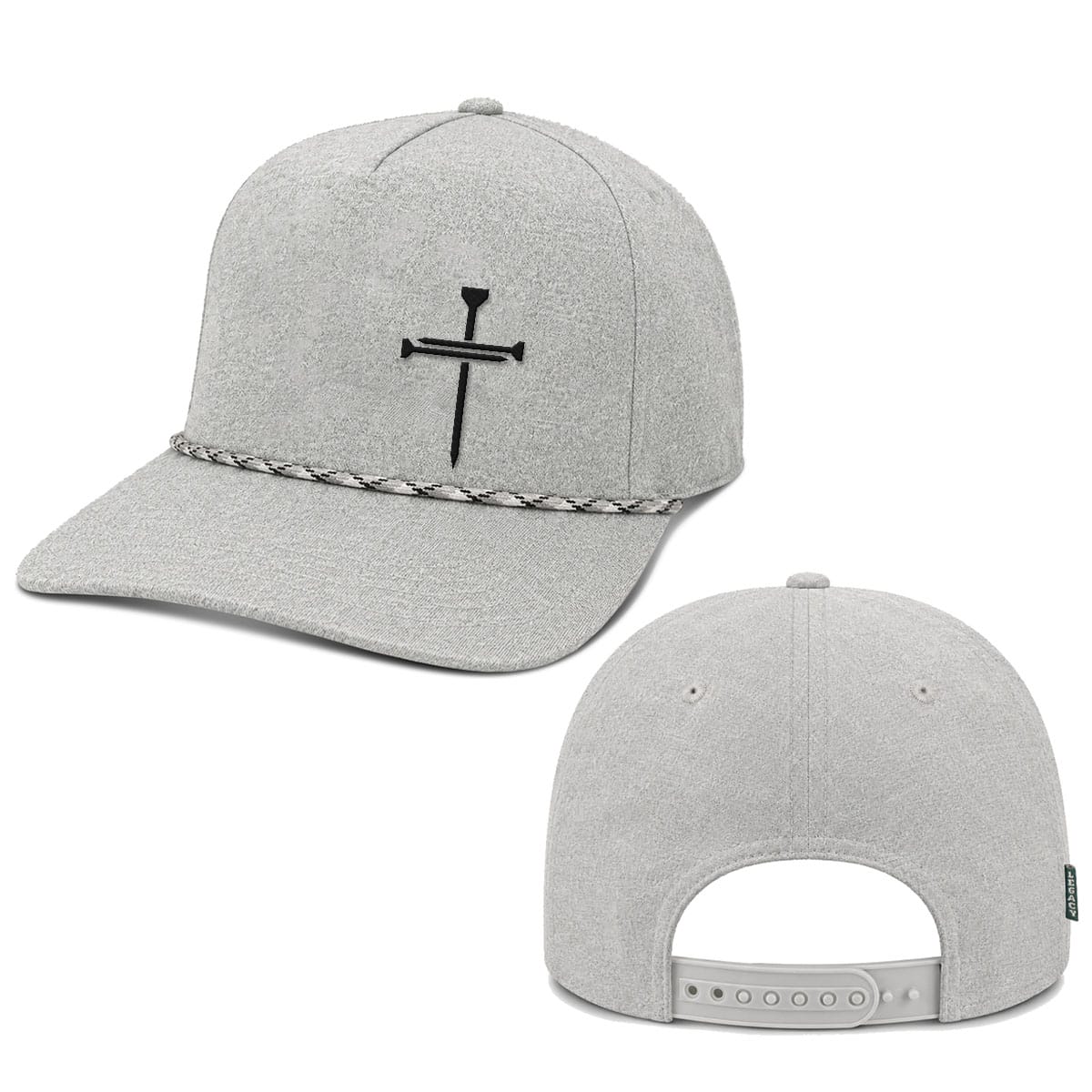 OurTrueGod Customs Hat Nail Cross Lower Left Rope Hats