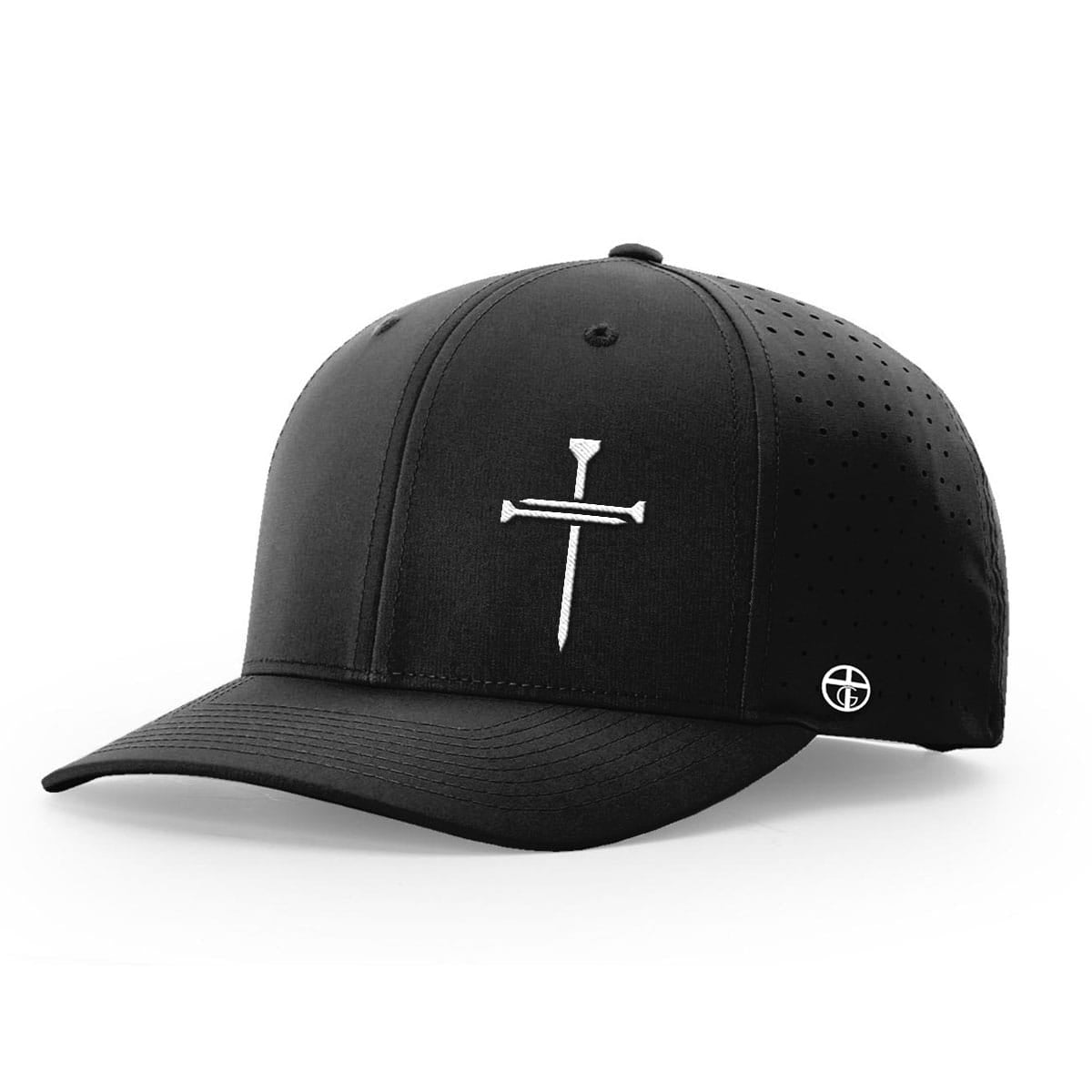 OurTrueGod Customs Hat Performance Hat / Black / S Nail Cross Lower Left Performance Hats