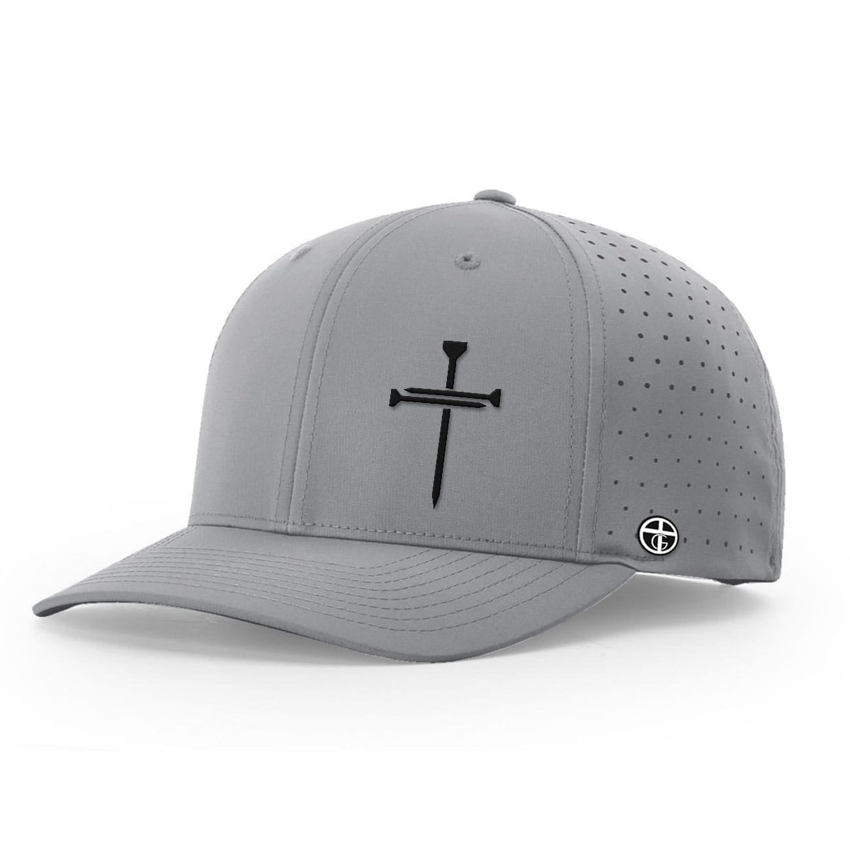 OurTrueGod Customs Hat Performance Hat / Grey / S Nail Cross Lower Left Performance Hats