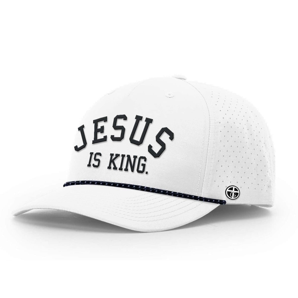 OurTrueGod Customs Hat Performance Hat / White and Navy Grey / One Size Jesus Is King Performance Rope Hats