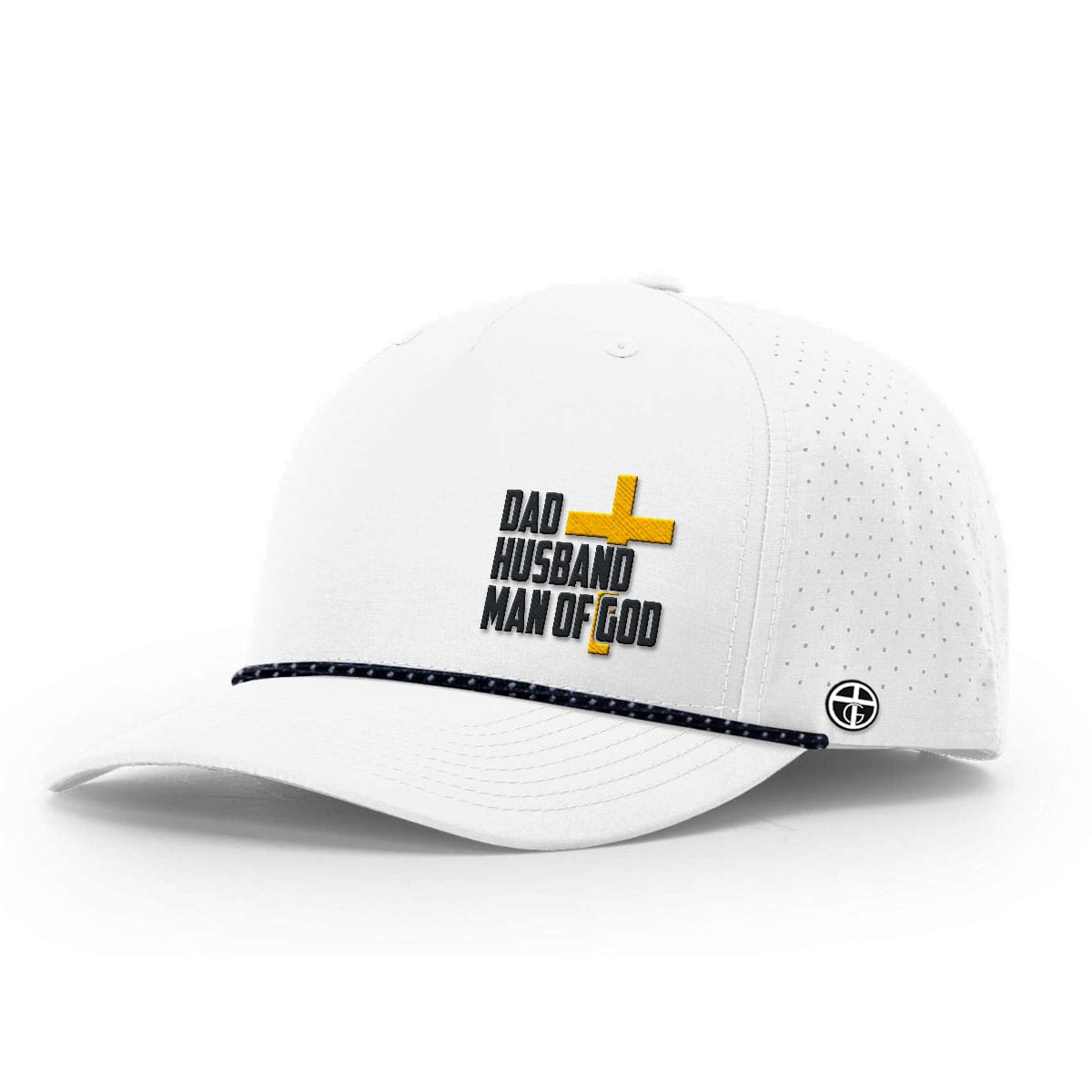 OurTrueGod Customs Hat Performance Hat / White / One Size Dad, Husband, Man of God Performance Rope Hats