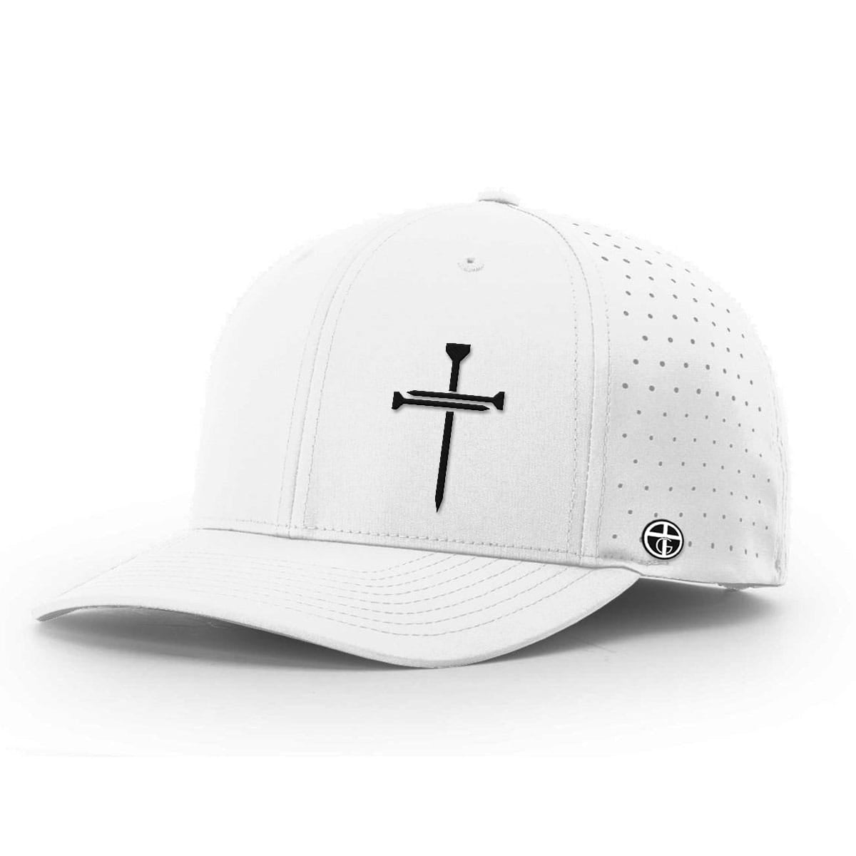 OurTrueGod Customs Hat Performance Hat / White / S Nail Cross Lower Left Performance Hats