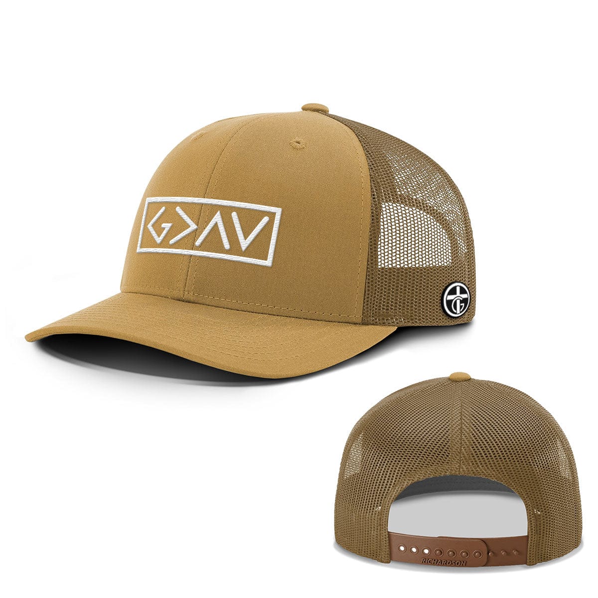 OurTrueGod Customs Hat Snapback / Amber Gold / One Size God is Greater Than the Highs and Lows Everyday Faith Hats