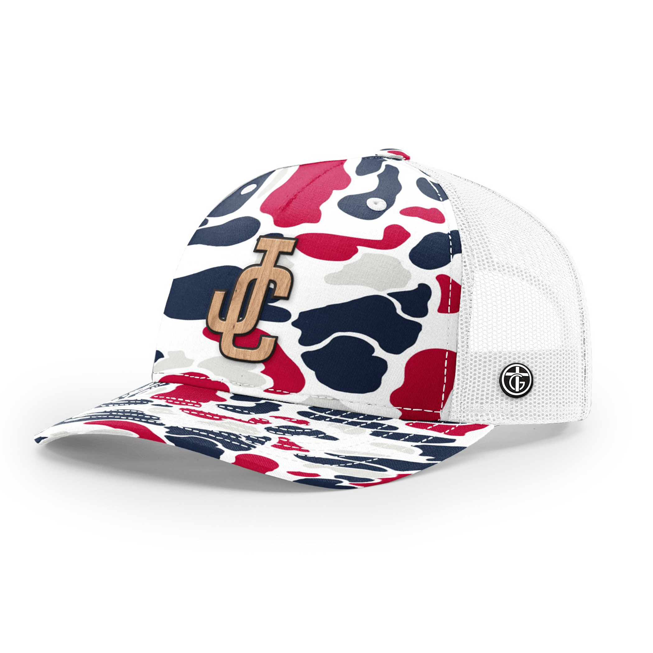 OurTrueGod Customs Hat Snapback / Americana Duck Camo and White / One Size JC Wood Patch Camo Hats