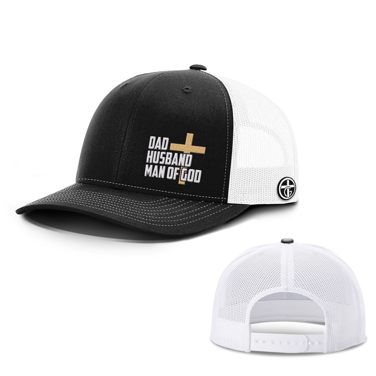 OurTrueGod Customs Hat Snapback / Black and White / One Size Dad, Husband, Man of God Hats