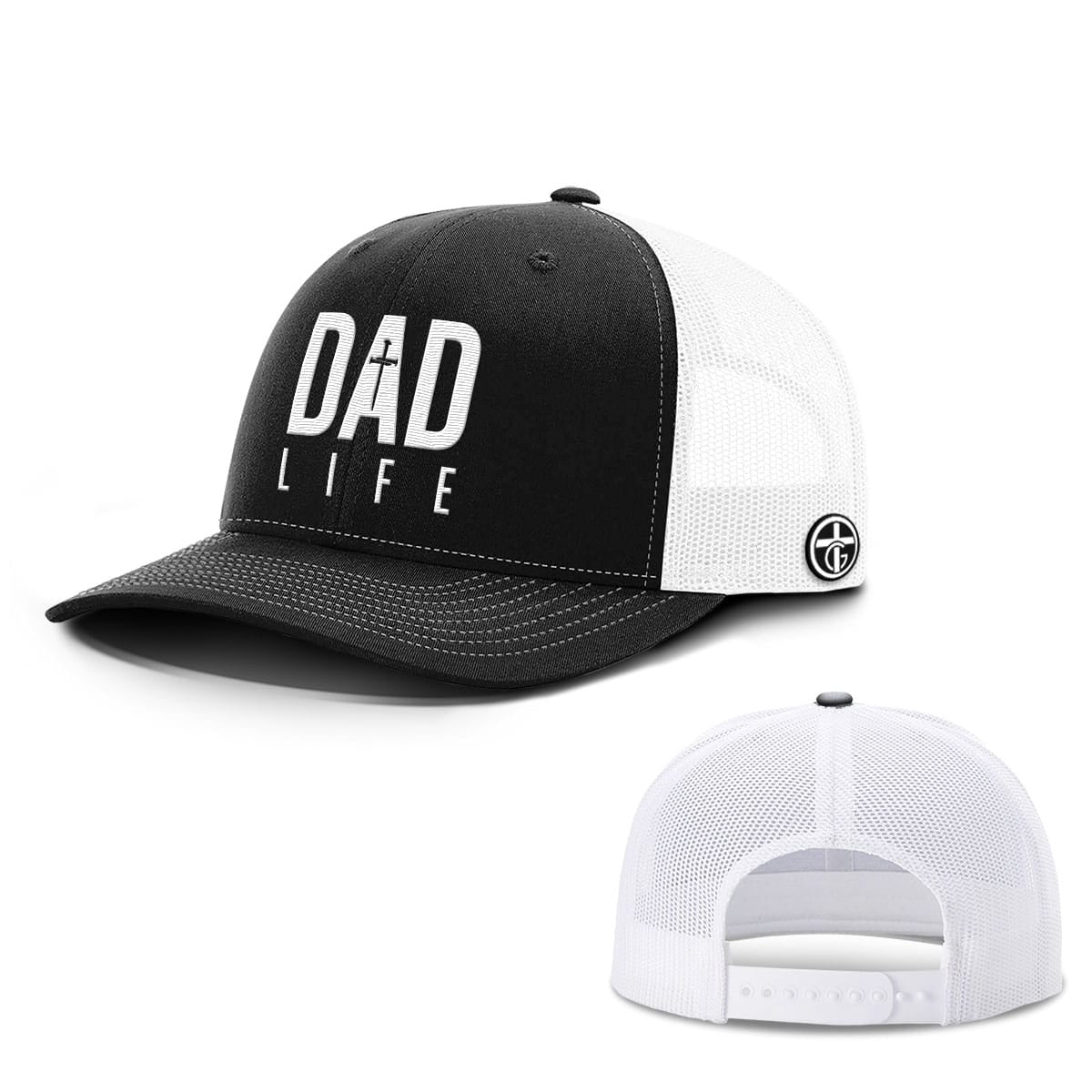OurTrueGod Customs Hat Snapback / Black and White / One Size Dad Life Hats