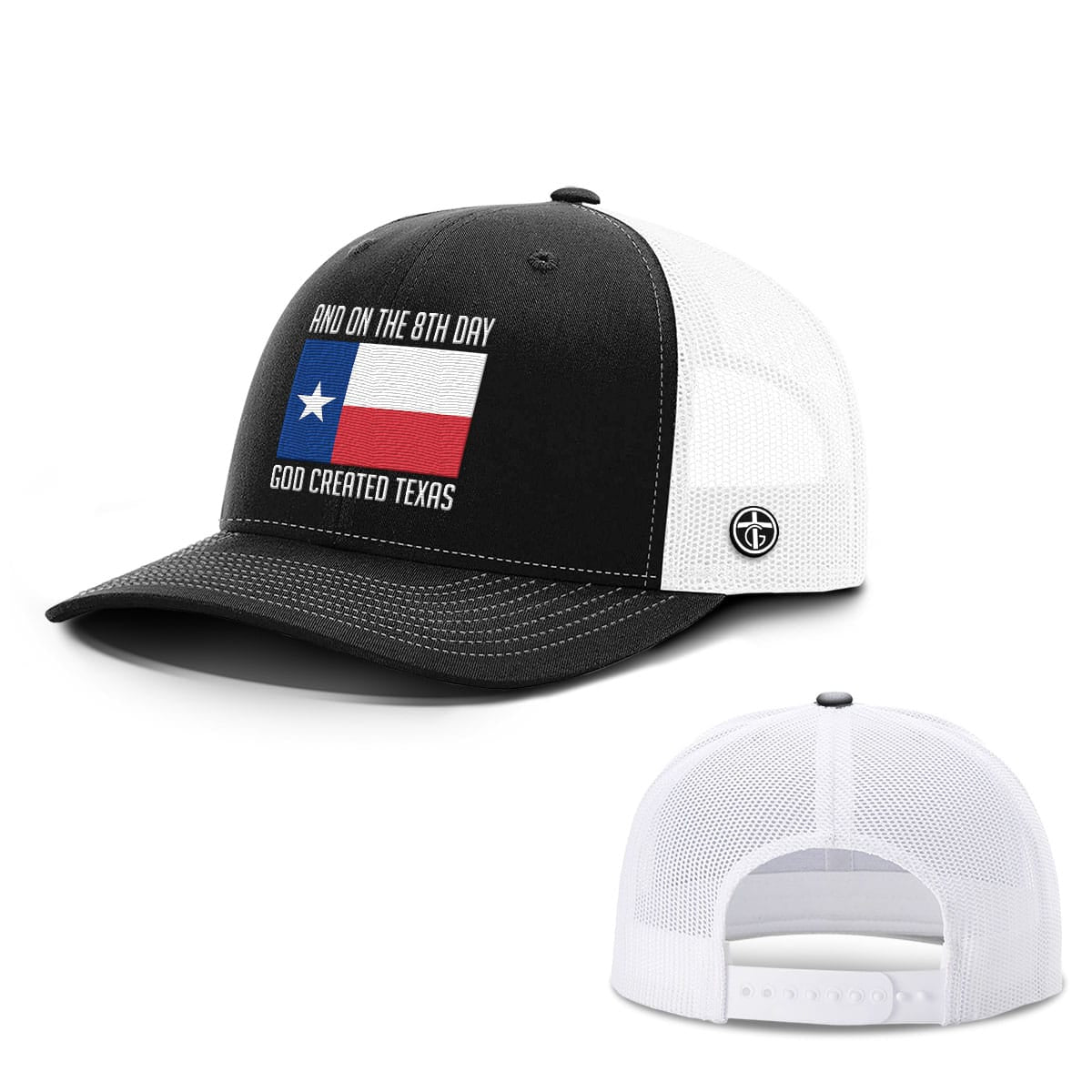 OurTrueGod Customs Hat Snapback / Black and White / One Size God Created Texas Hats