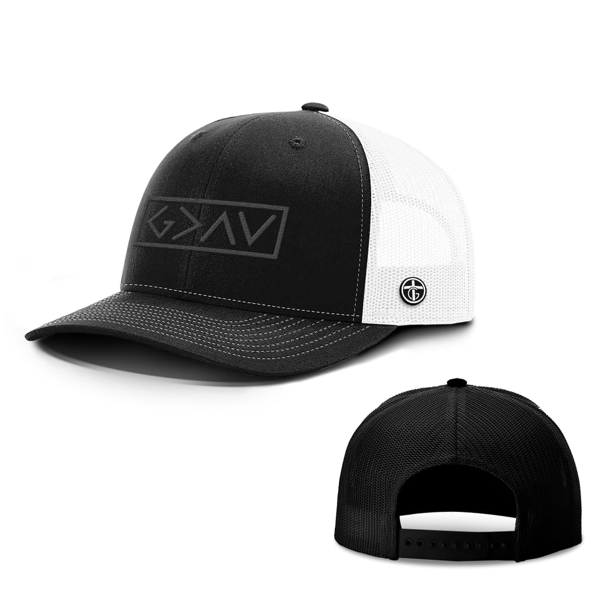 OurTrueGod Customs Hat Snapback / Black and White / One Size God is Greater Than the Highs and Lows Blackout Version Hats