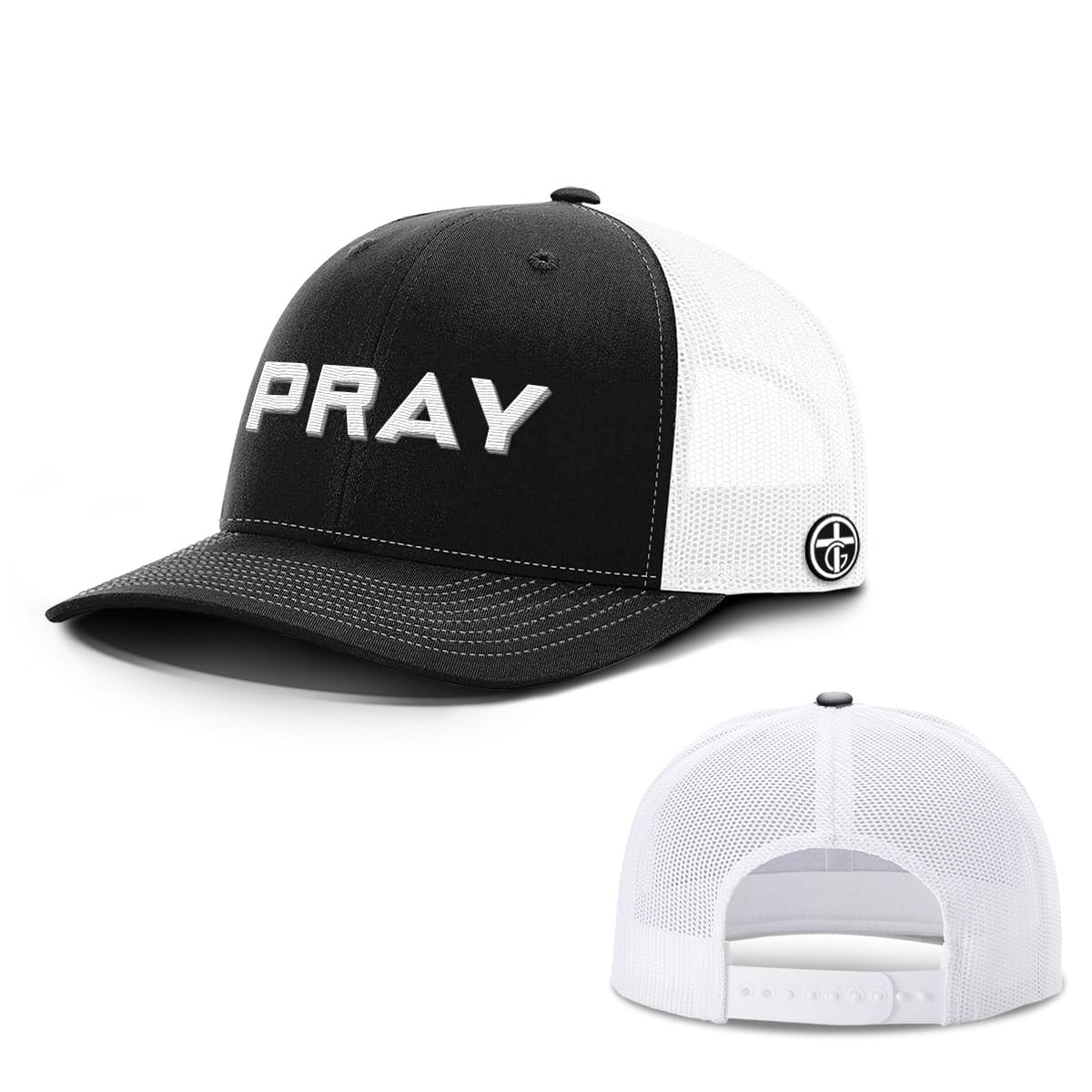 OurTrueGod Customs Hat Snapback / Black and White / One Size Pray Hats