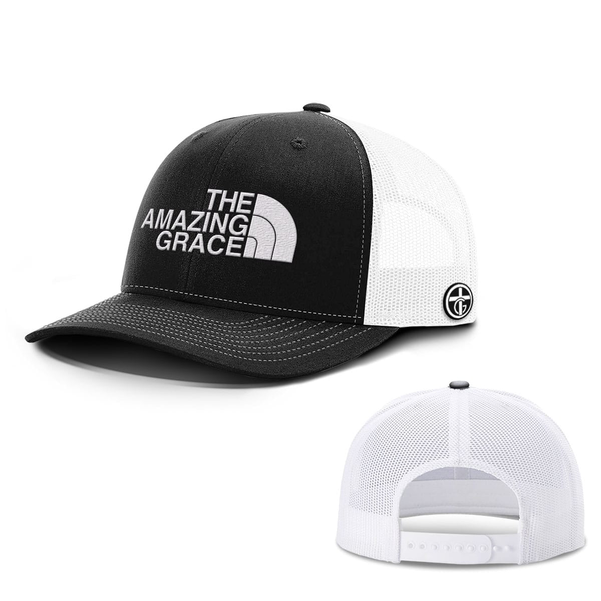 OurTrueGod Customs Hat Snapback / Black and White / One Size The Amazing Grace Hats