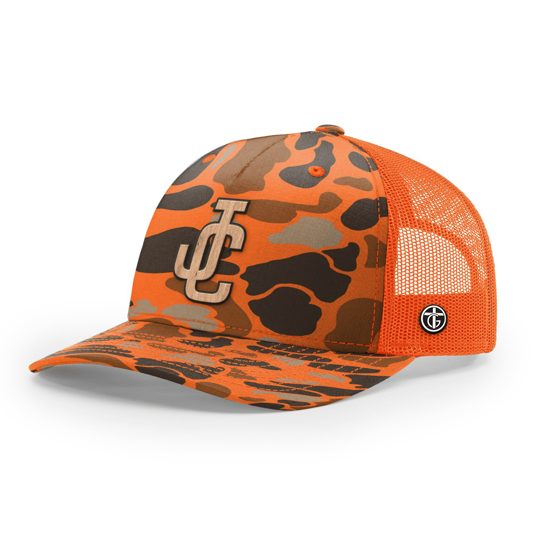 OurTrueGod Customs Hat Snapback / Blaze Duck Camo and Blaze / One Size JC Wood Patch Camo Hats