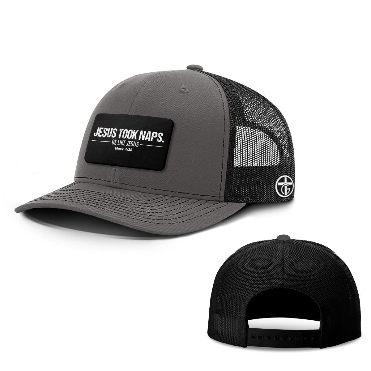 OurTrueGod Customs Hat Snapback / Charcoal and Black / One Size Jesus Took Naps Patch Hats