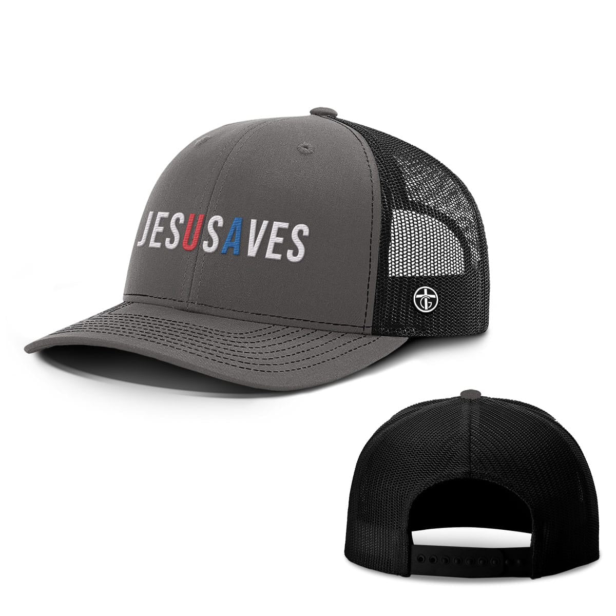 OurTrueGod Customs Hat Snapback / Charcoal and Black / One Size JESUSAVES Hats