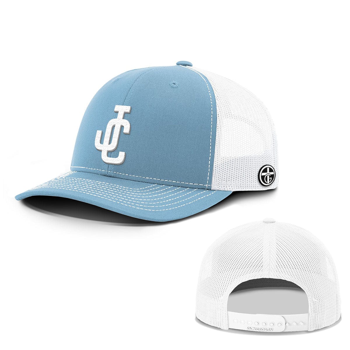 OurTrueGod Customs Hat Snapback / Columbia Blue and White / One Size JC Everyday Faith Hats