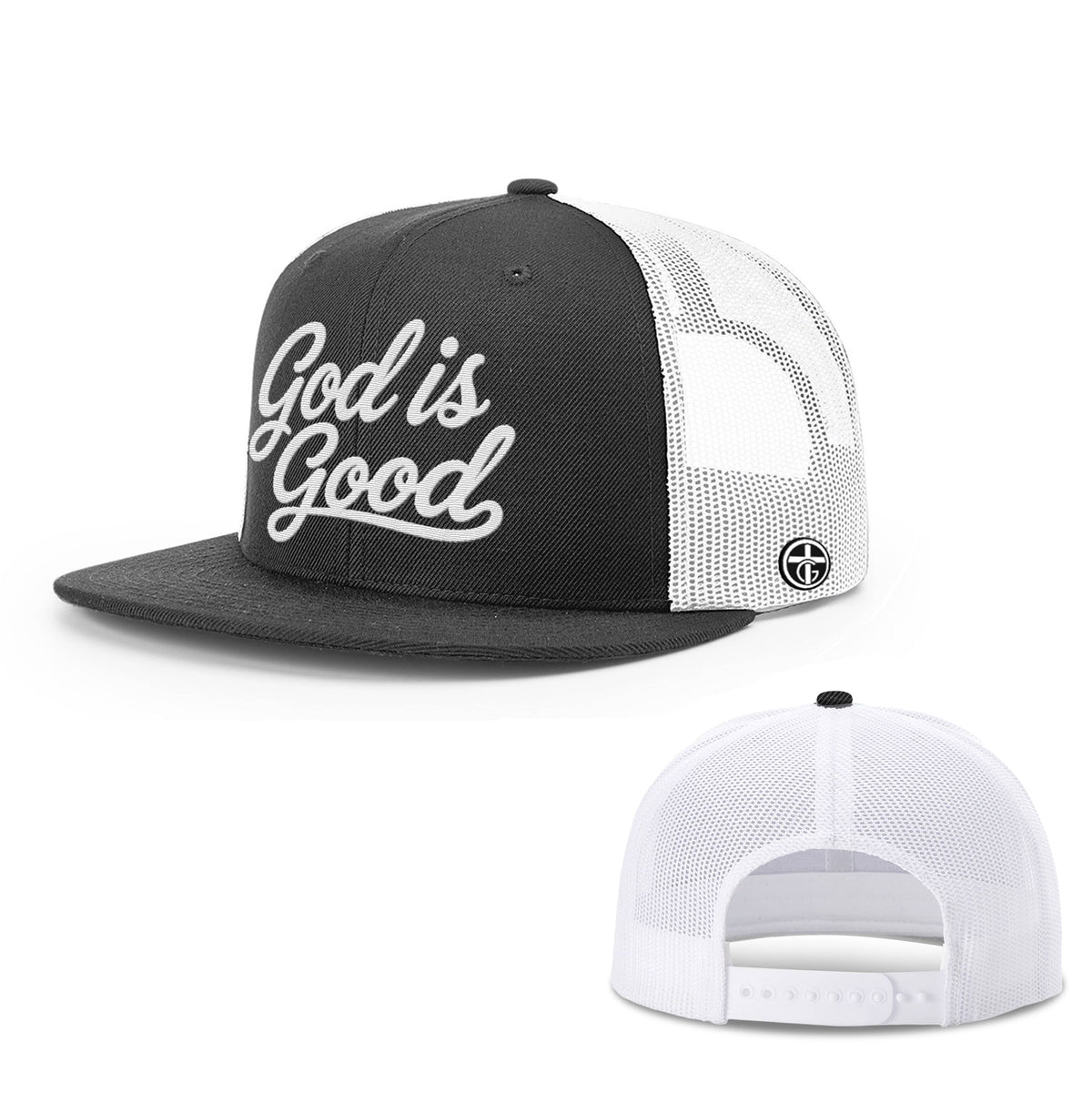 OurTrueGod Customs Hat Snapback Flatbill / Black and White / One Size God Is Good Hats