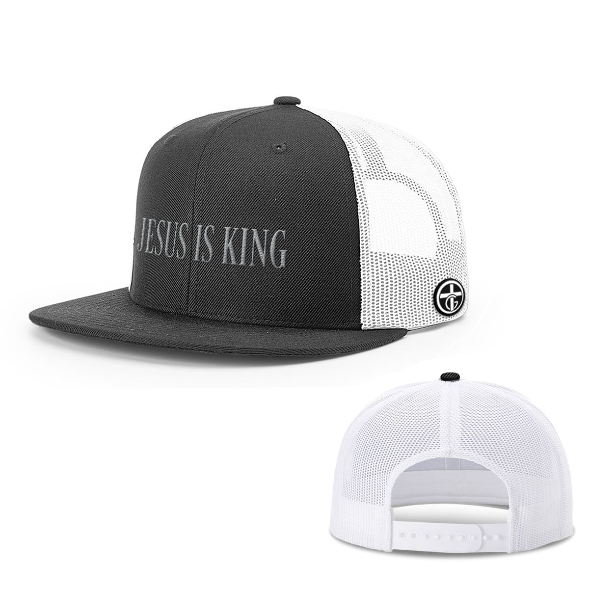 Jesus Is King DBD Edition Hat, Snapback Flatbill in Black and White