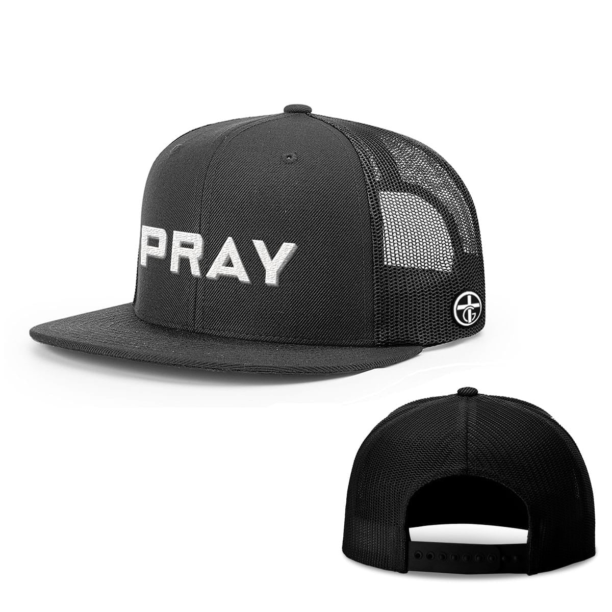 OurTrueGod Customs Hat Snapback Flatbill / Full Black / One Size Pray Hats