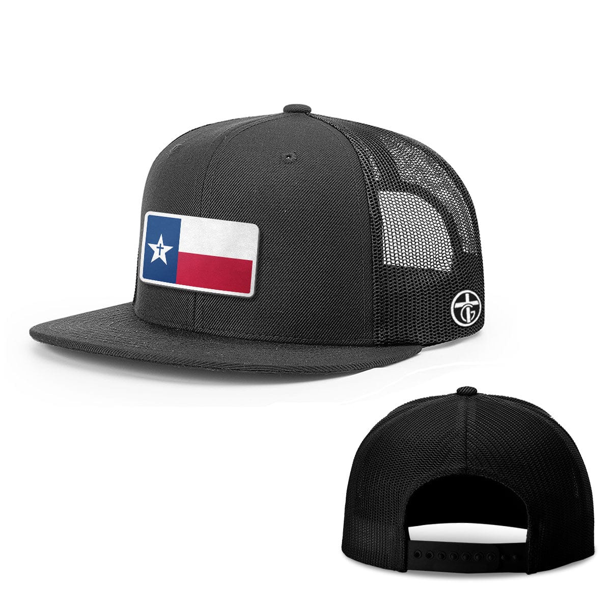 OurTrueGod Customs Hat Snapback Flatbill / Full Black / One Size Texas is God's Country Patch Hats