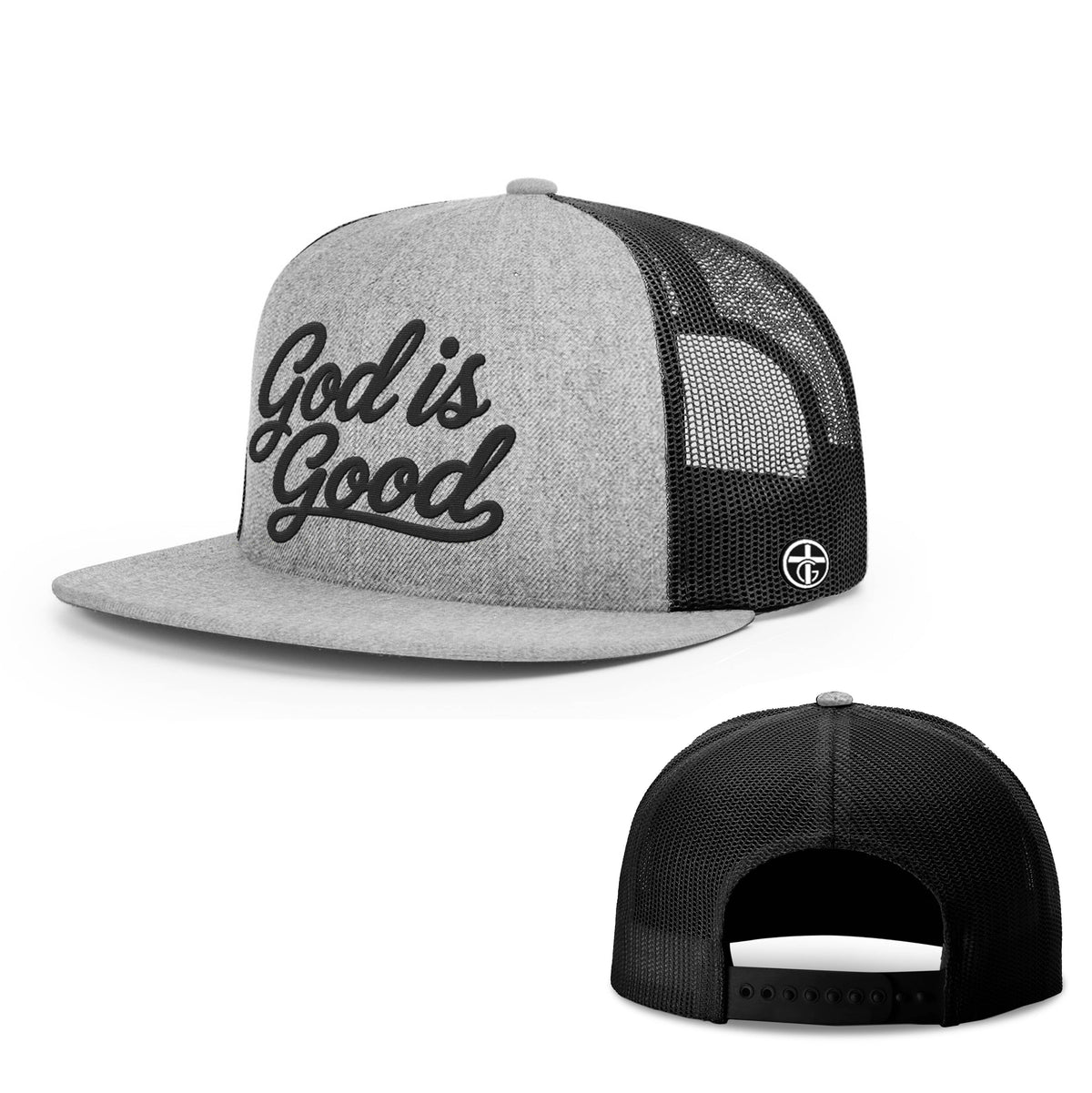 OurTrueGod Customs Hat Snapback Flatbill / Heather and Black / One Size God Is Good Hats