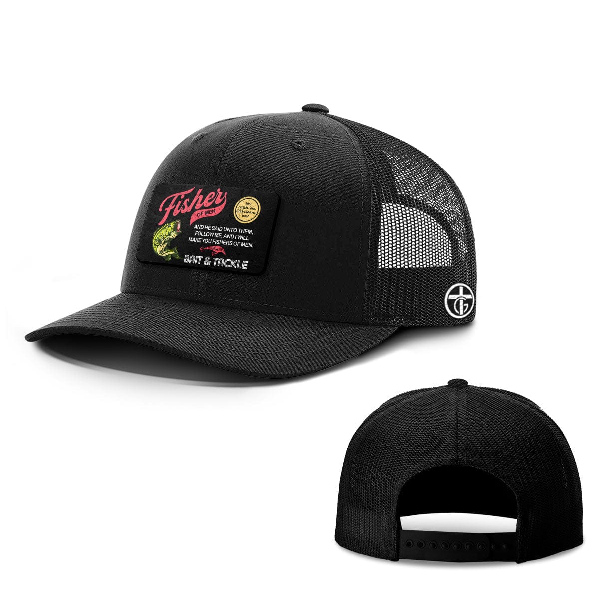 OurTrueGod Customs Hat Snapback / Full Black / One Size Fisher Of Men Patch Hats