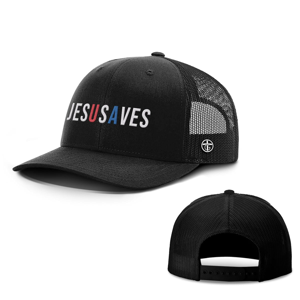 OurTrueGod Customs Hat Snapback / Full Black / One Size JESUSAVES Hats