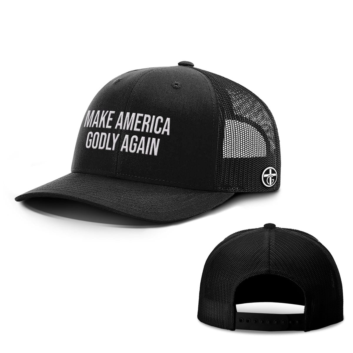 OurTrueGod Customs Hat Snapback / Full Black / One Size Make America Godly Again Hats