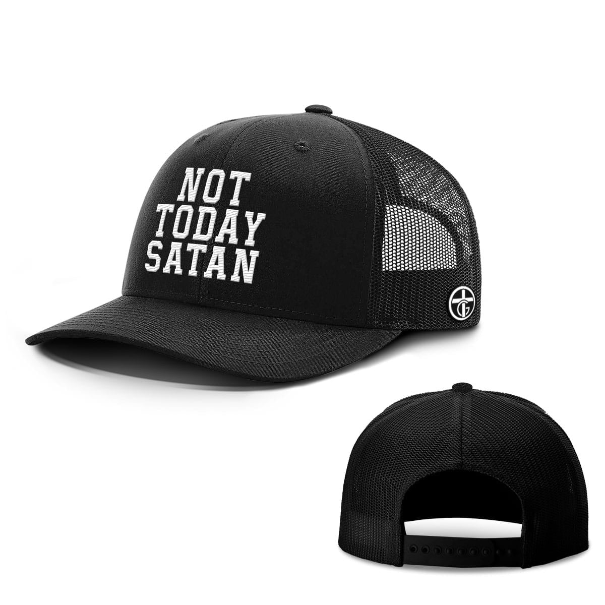 OurTrueGod Customs Hat Snapback / Full Black / One Size Not Today Satan Hats