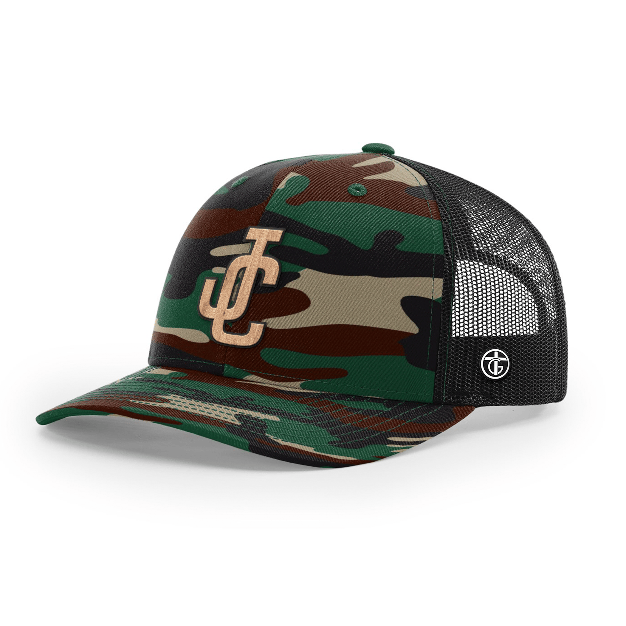 OurTrueGod Customs Hat Snapback / Green Camo and Black / One Size JC Wood Patch Camo Hats