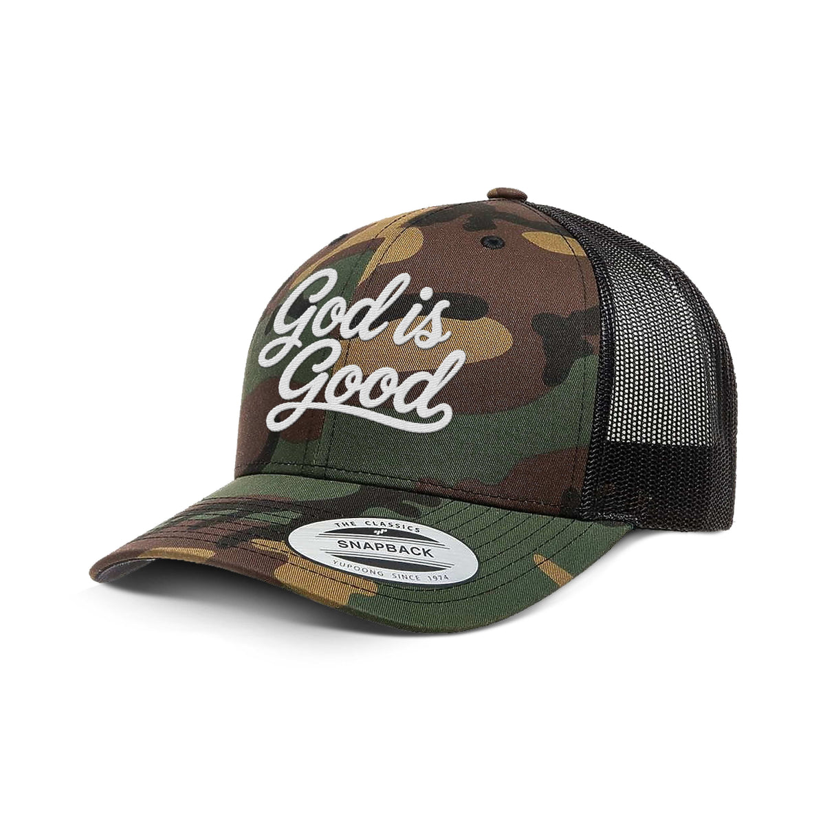 OurTrueGod Customs Hat Snapback / Green Camo & Black / One Size God Is Good Camo Hats