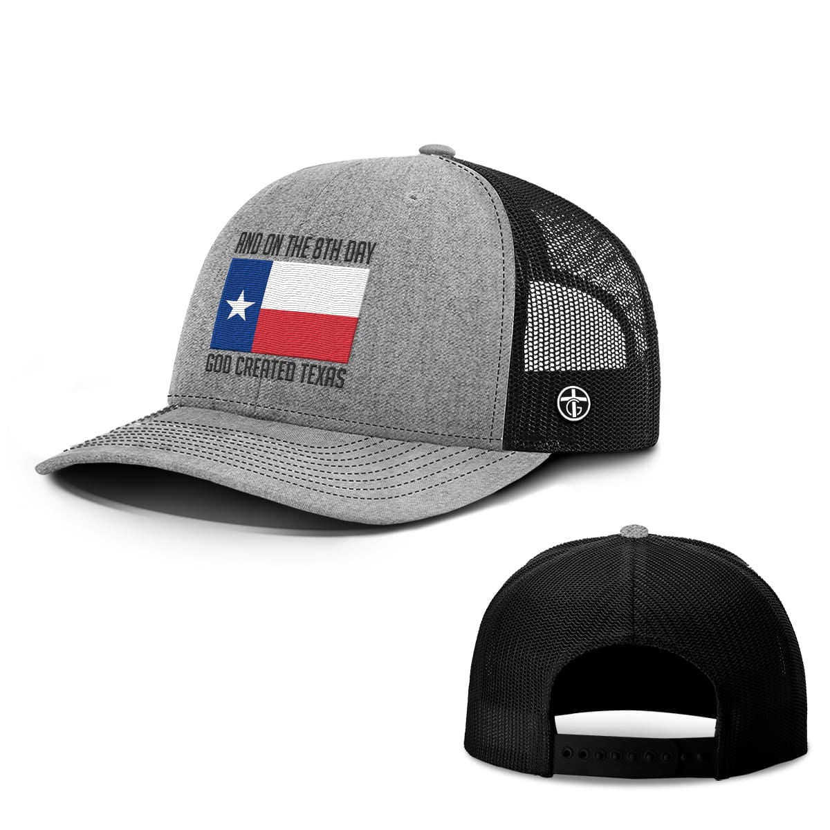 OurTrueGod Customs Hat Snapback / Heather and Black / One Size God Created Texas Hats