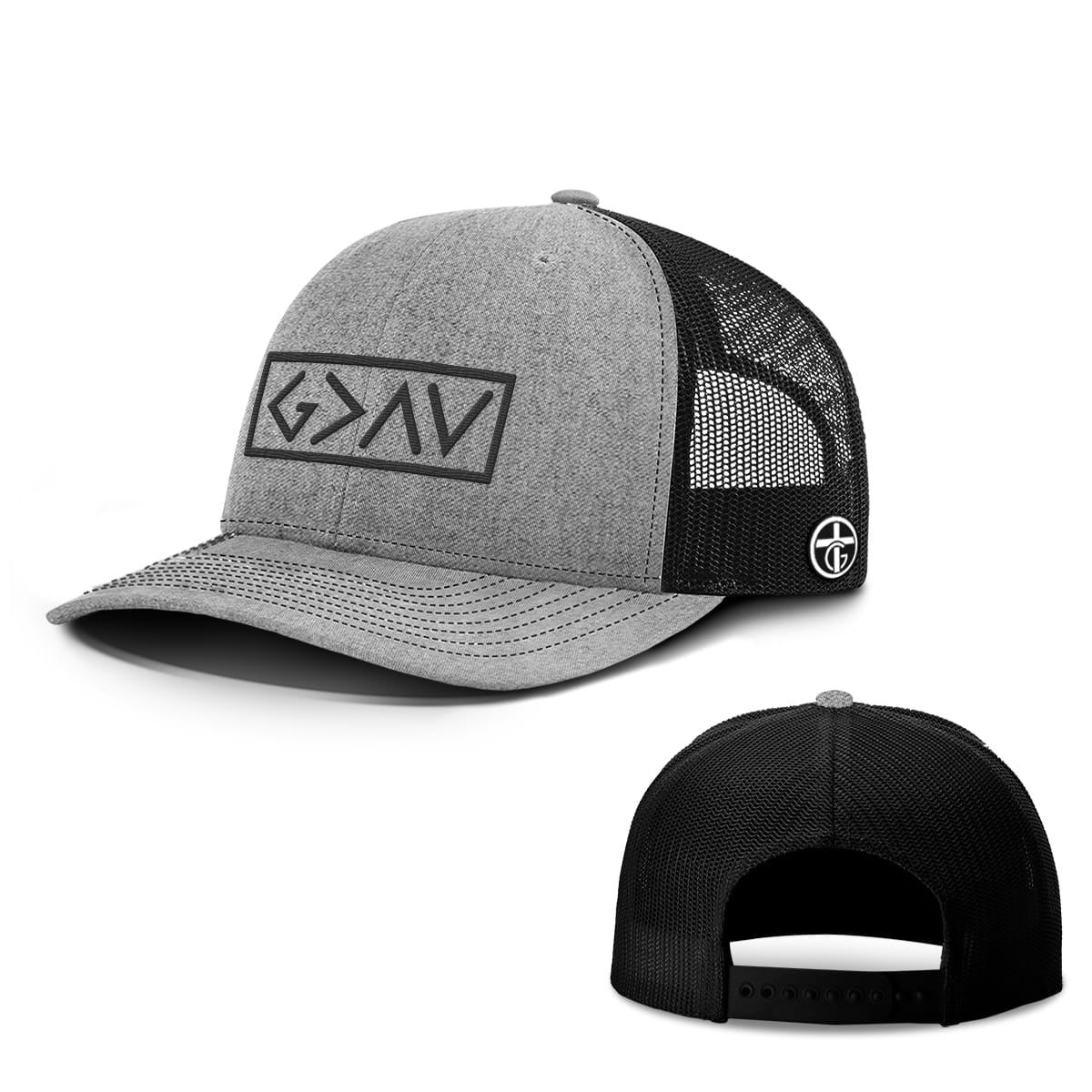 OurTrueGod Customs Hat Snapback / Heather and Black / One Size God is Greater Than the Highs and Lows Hats