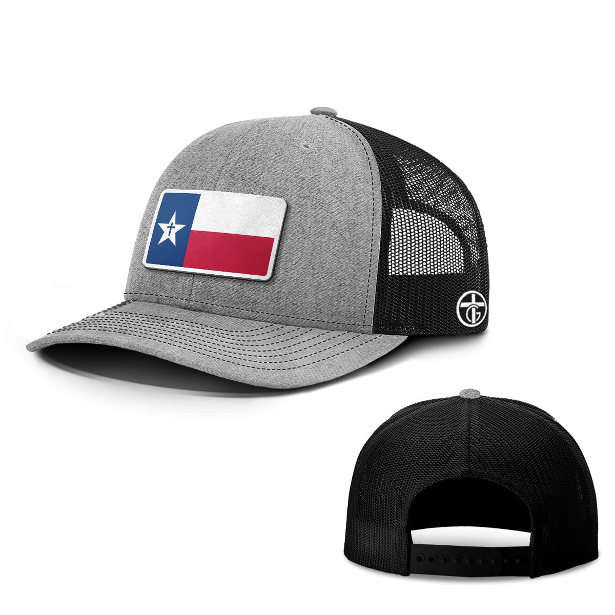 OurTrueGod Customs Hat Snapback / Heather and Black / One Size Texas is God's Country Patch Hats