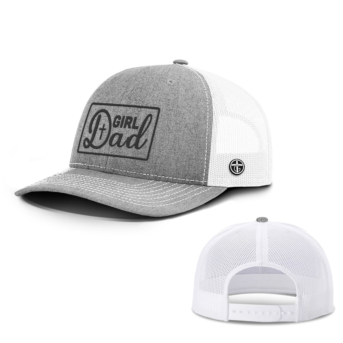 Christian Girl Dad Hat, Snapback in Heather and White