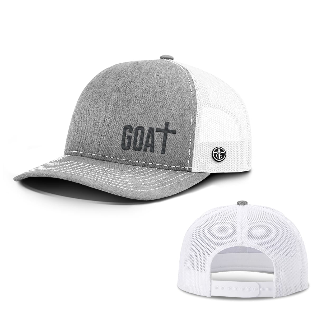 GOAT - God Over All Things Hat, Snapback in Heather and White