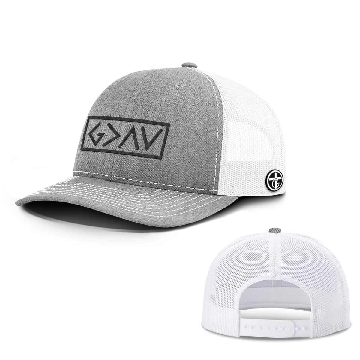 OurTrueGod Customs Hat Snapback / Heather and White / One Size God is Greater Than the Highs and Lows Hats