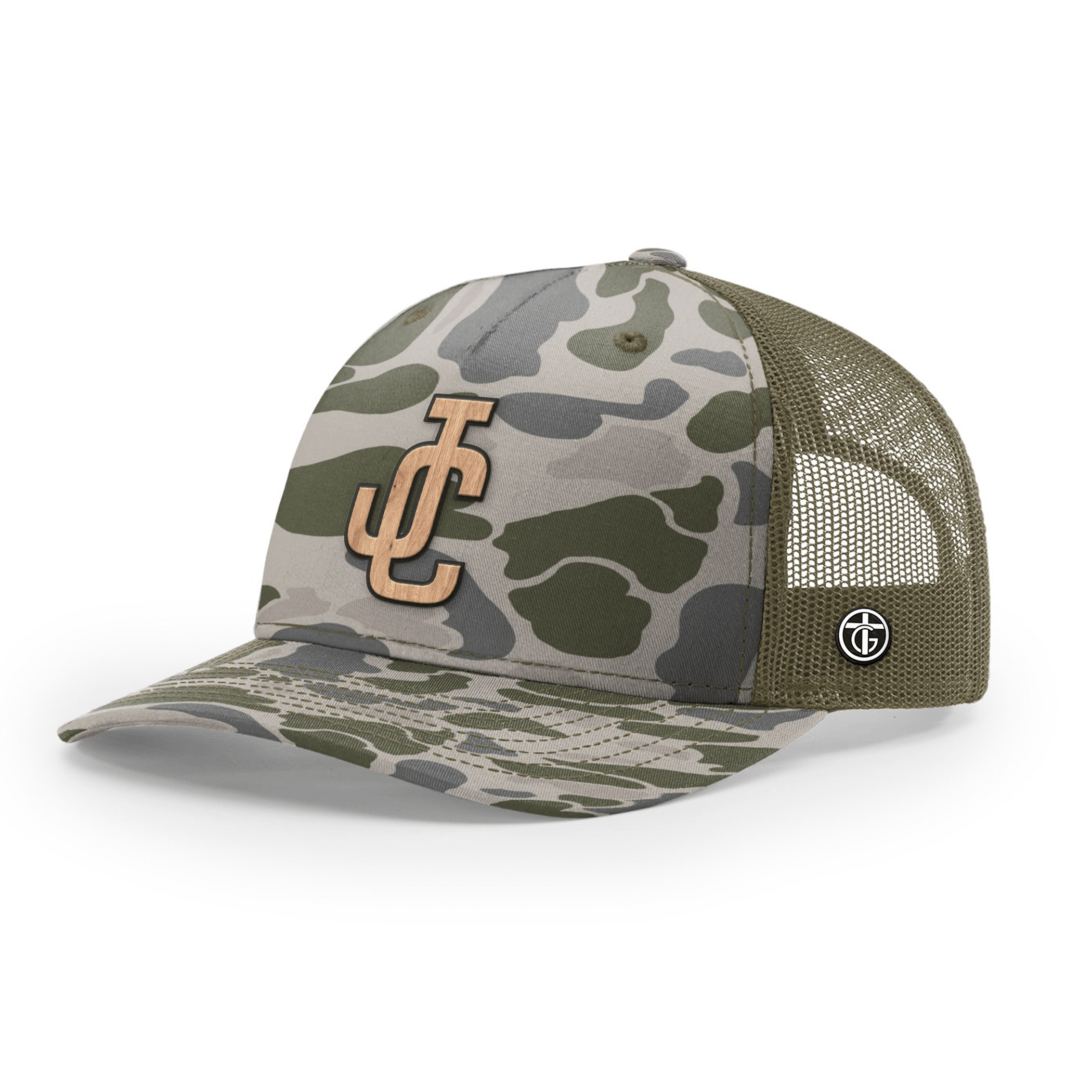 OurTrueGod Customs Hat Snapback / Marsh Duck Camo and Loden / One Size JC Wood Patch Camo Hats