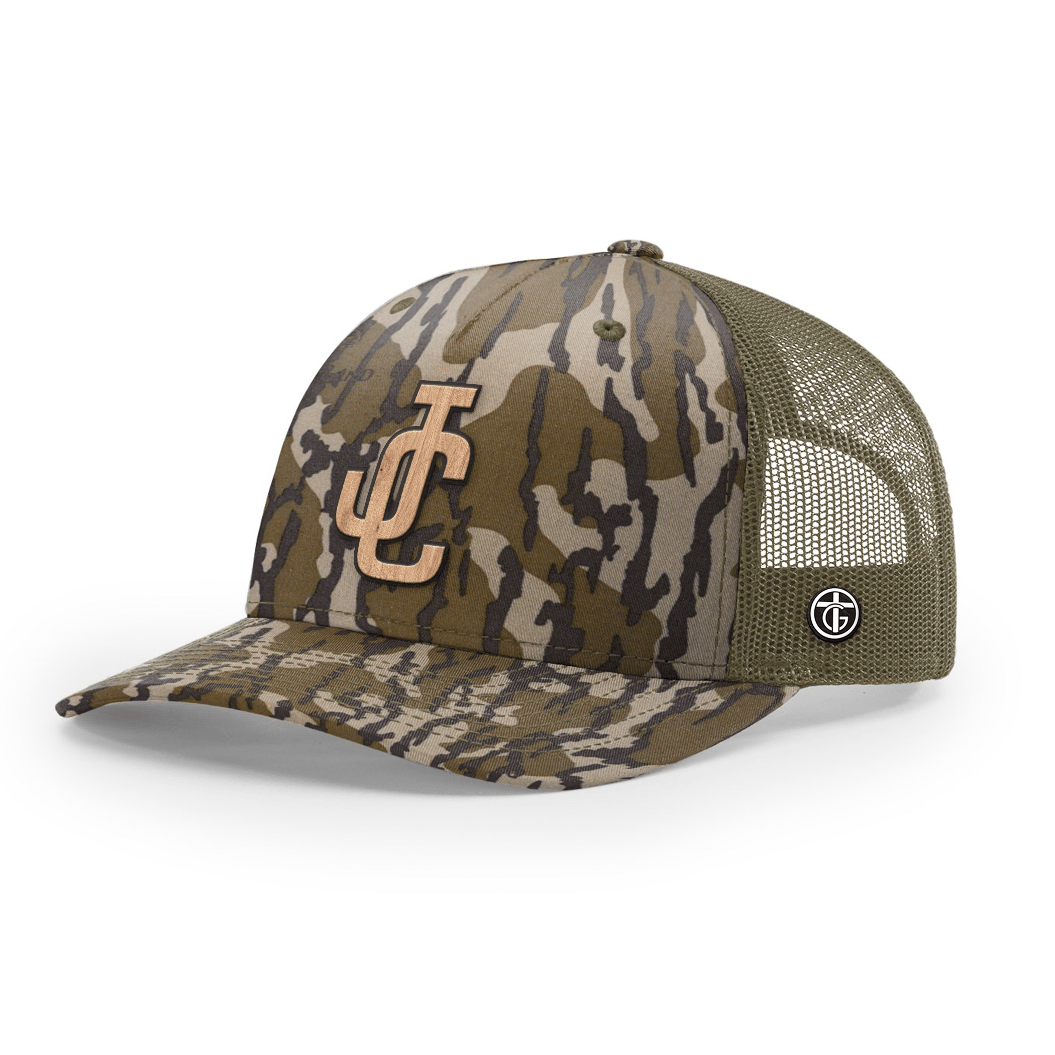 OurTrueGod Customs Hat Snapback / Mossy Oak Bottomland and Loden / One Size JC Wood Patch Camo Hats