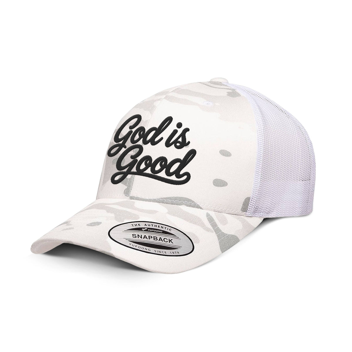 OurTrueGod Customs Hat Snapback / Multi alpine and White / One Size God Is Good Camo Hats