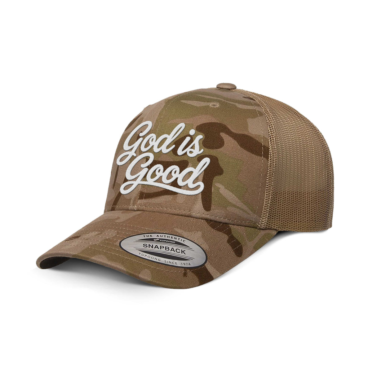 OurTrueGod Customs Hat Snapback / Multicam arid and Tan / One Size God Is Good Camo Hats