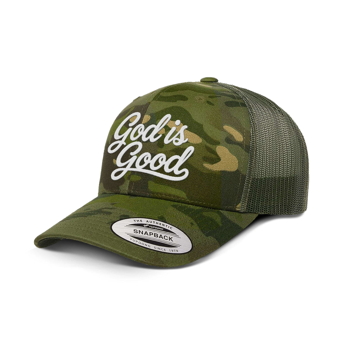 OurTrueGod Customs Hat Snapback / Multicam tropic and Green / One Size God Is Good Camo Hats