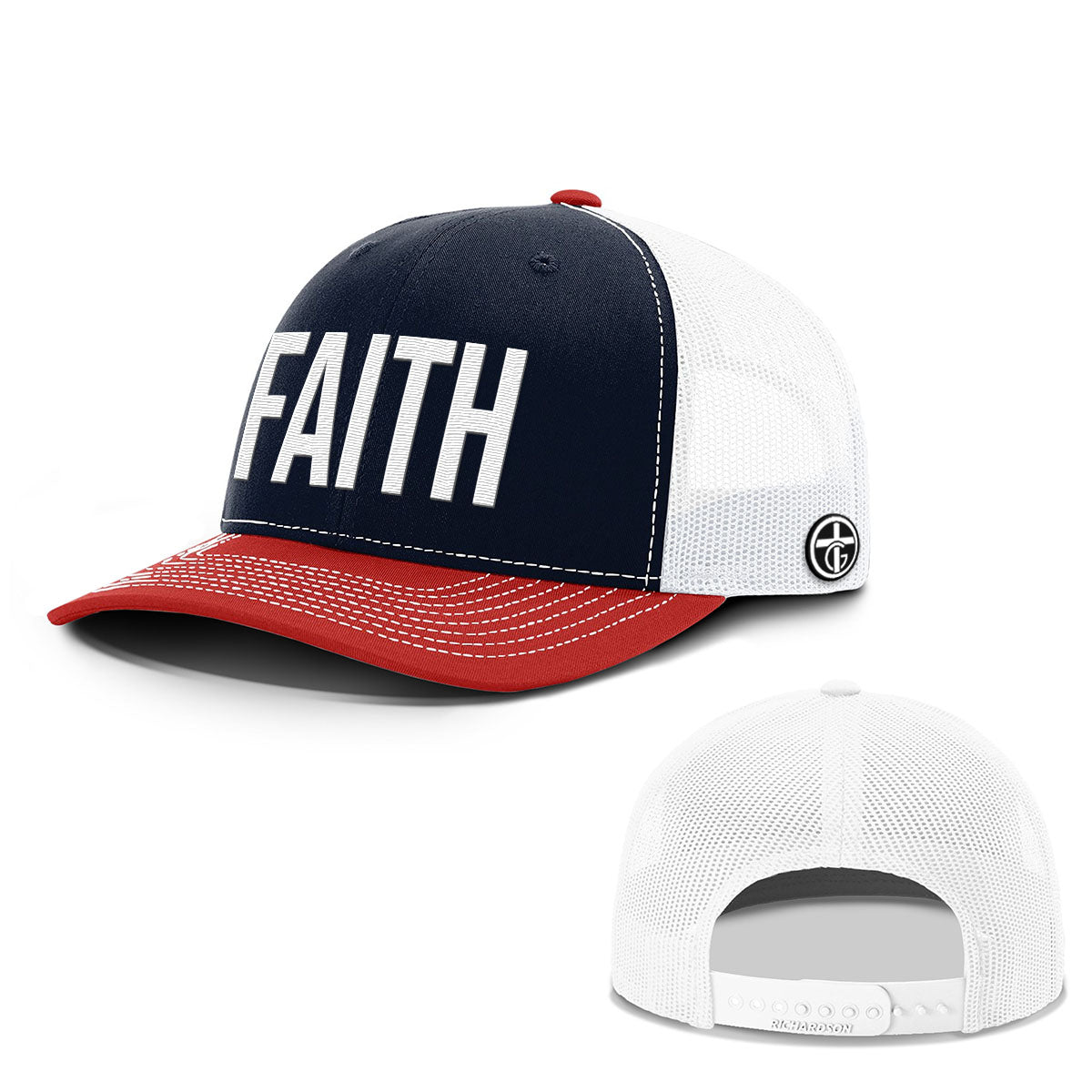 OurTrueGod Customs Hat Snapback / Navy and Red / One Size FAITH Everyday Faith Hats