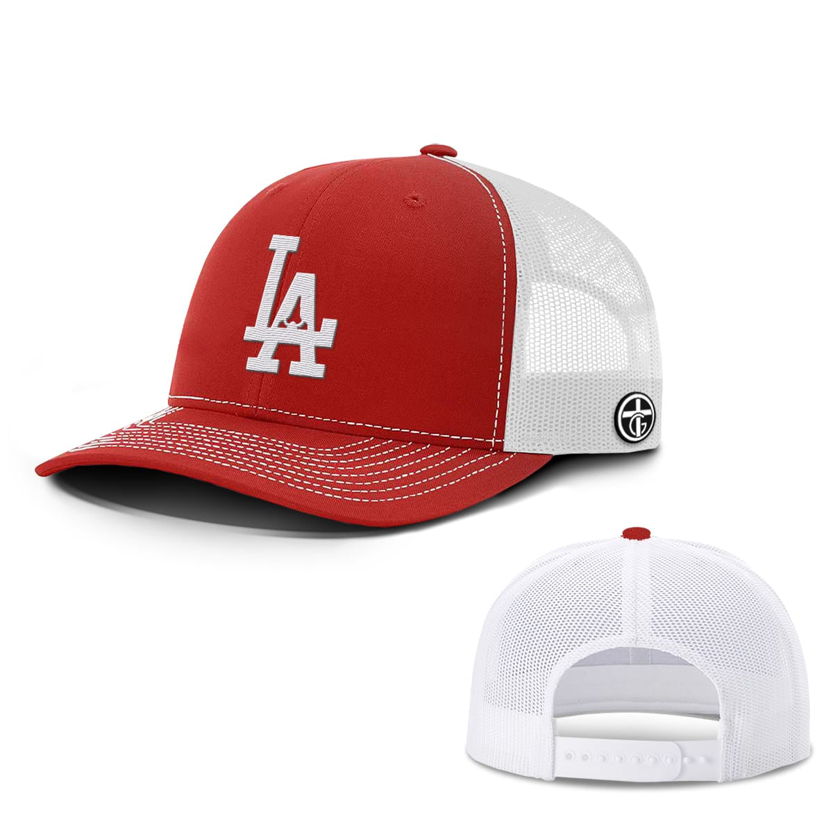 Pray For LA Hat, Snapback in Red And White