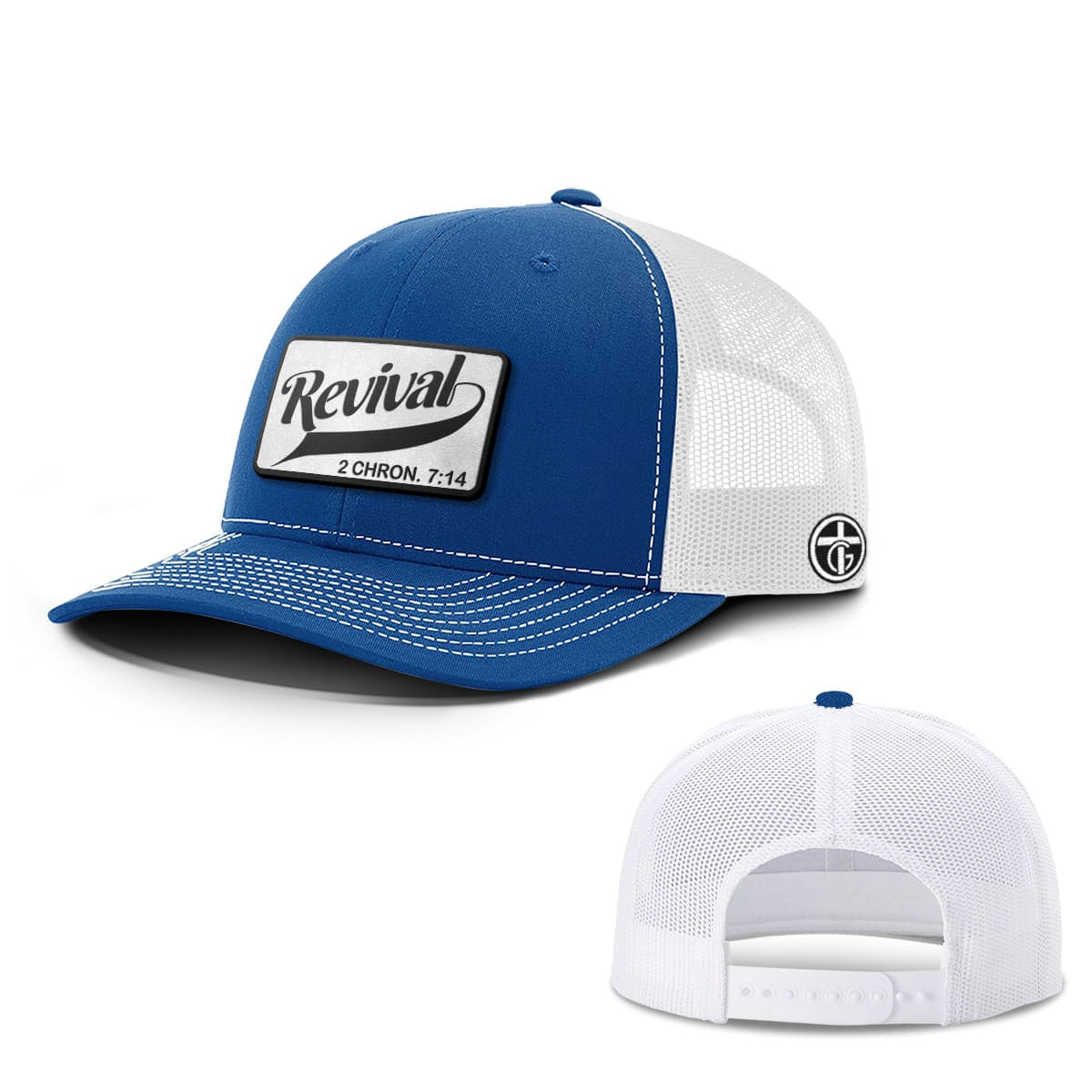 Revival Patch Hat, Snapback in Royal Blue and White