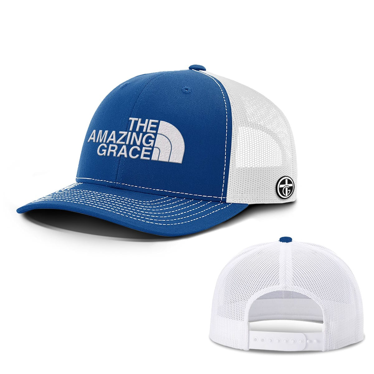 OurTrueGod Customs Hat Snapback / Royal Blue and White / One Size The Amazing Grace Hats