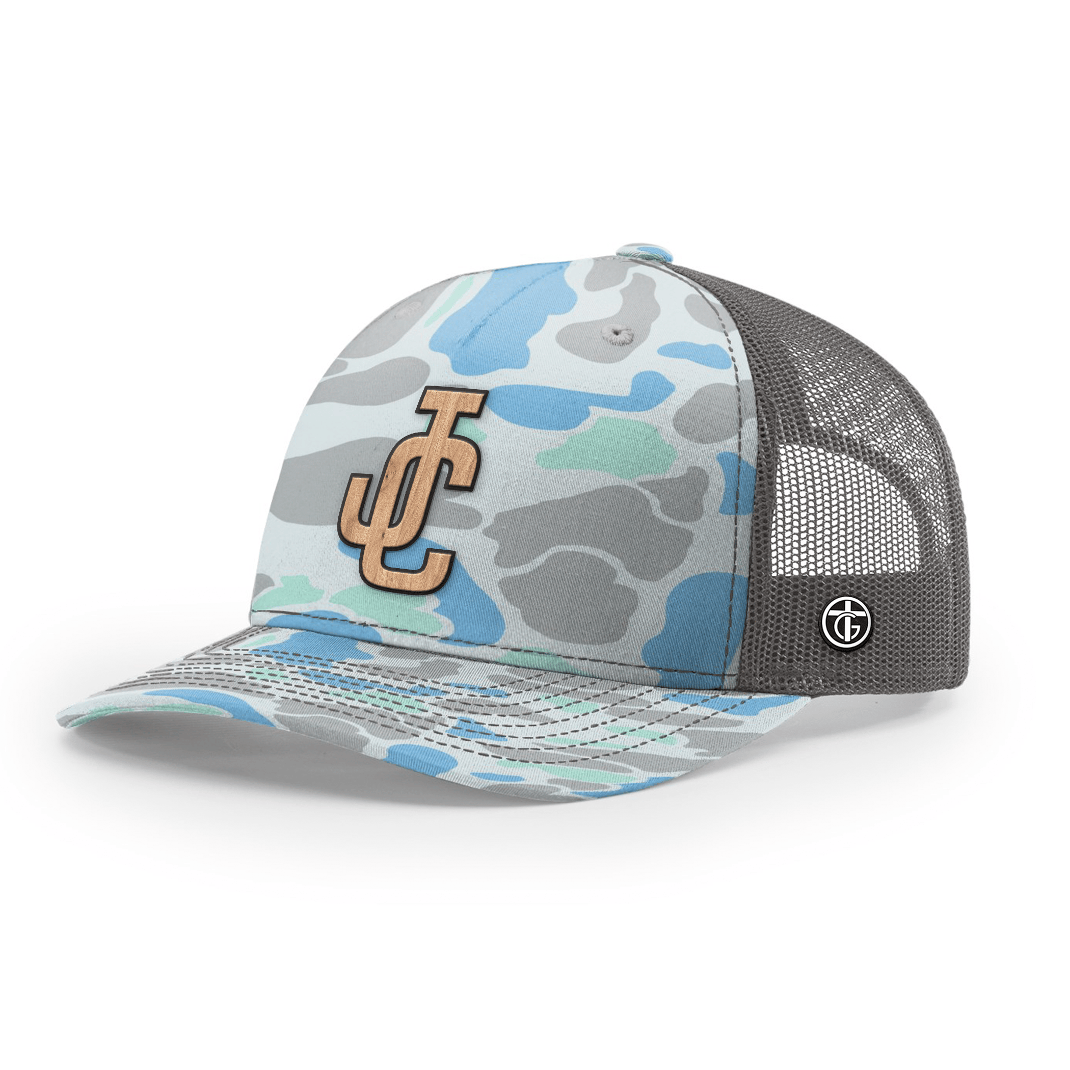 OurTrueGod Customs Hat Snapback / Saltwater Duck Camo and Charcoal / One Size JC Wood Patch Camo Hats