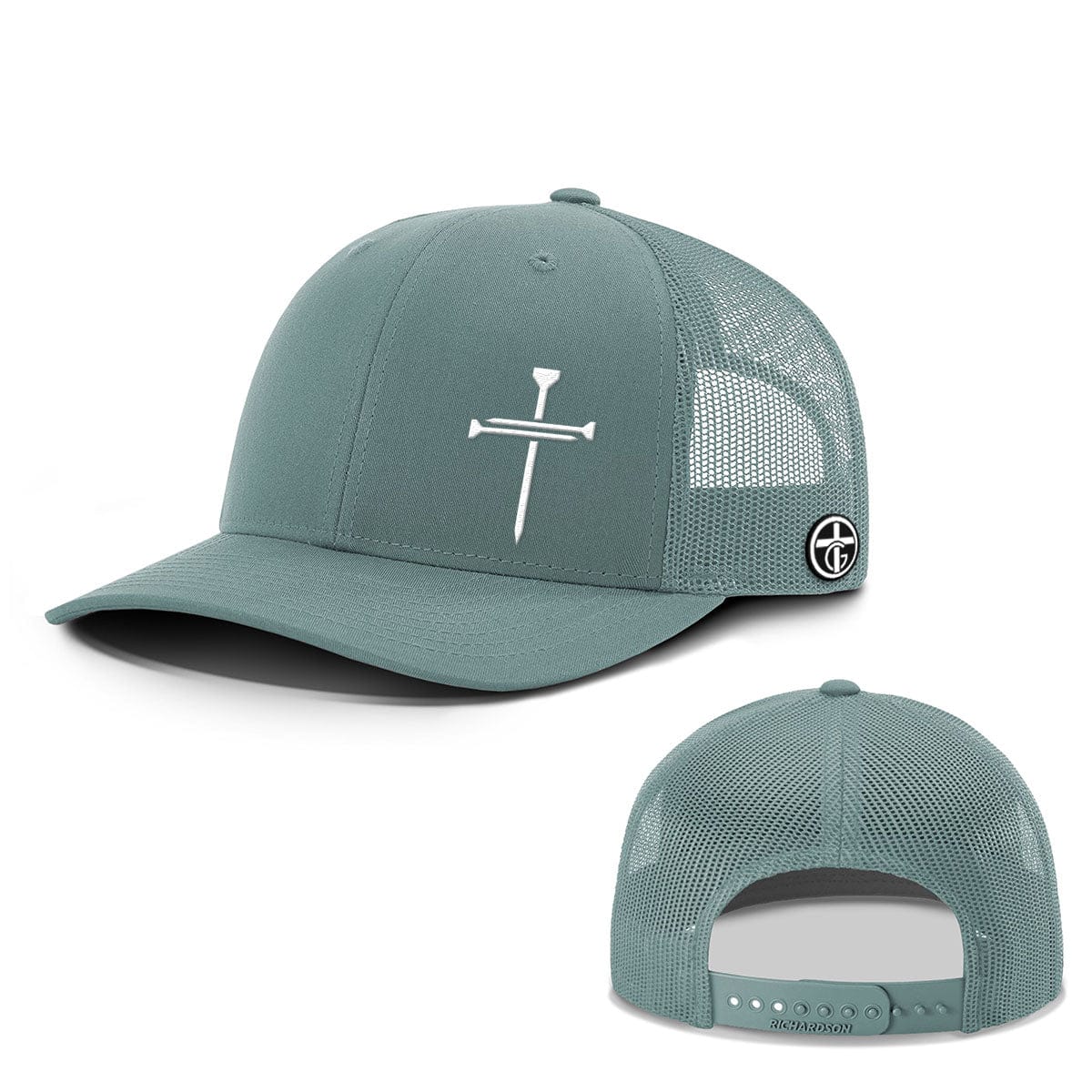 OurTrueGod Customs Hat Snapback / Smoke Blue / One Size Nail Cross Lower Left Everyday Faith Hats