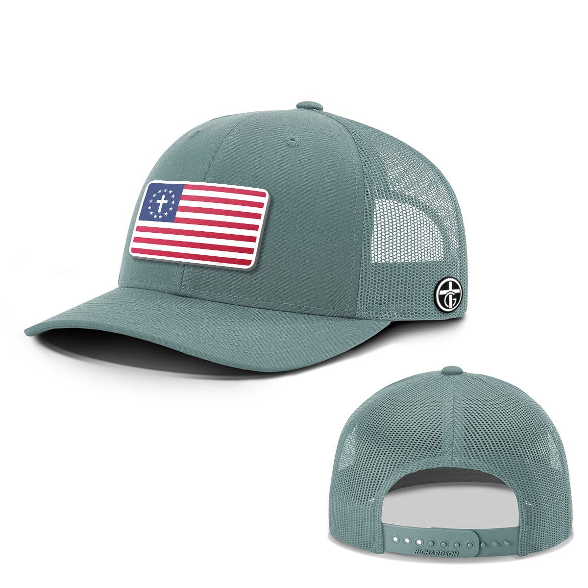 OurTrueGod Customs Hat Snapback / Smoke Blue / One Size One Nation Under God Patch Everyday Faith Hats