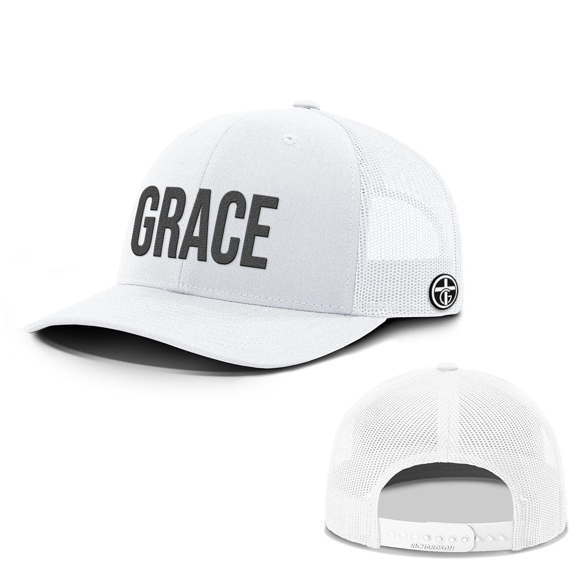 OurTrueGod Customs Hat Snapback / White / One Size GRACE Everyday Faith Hats