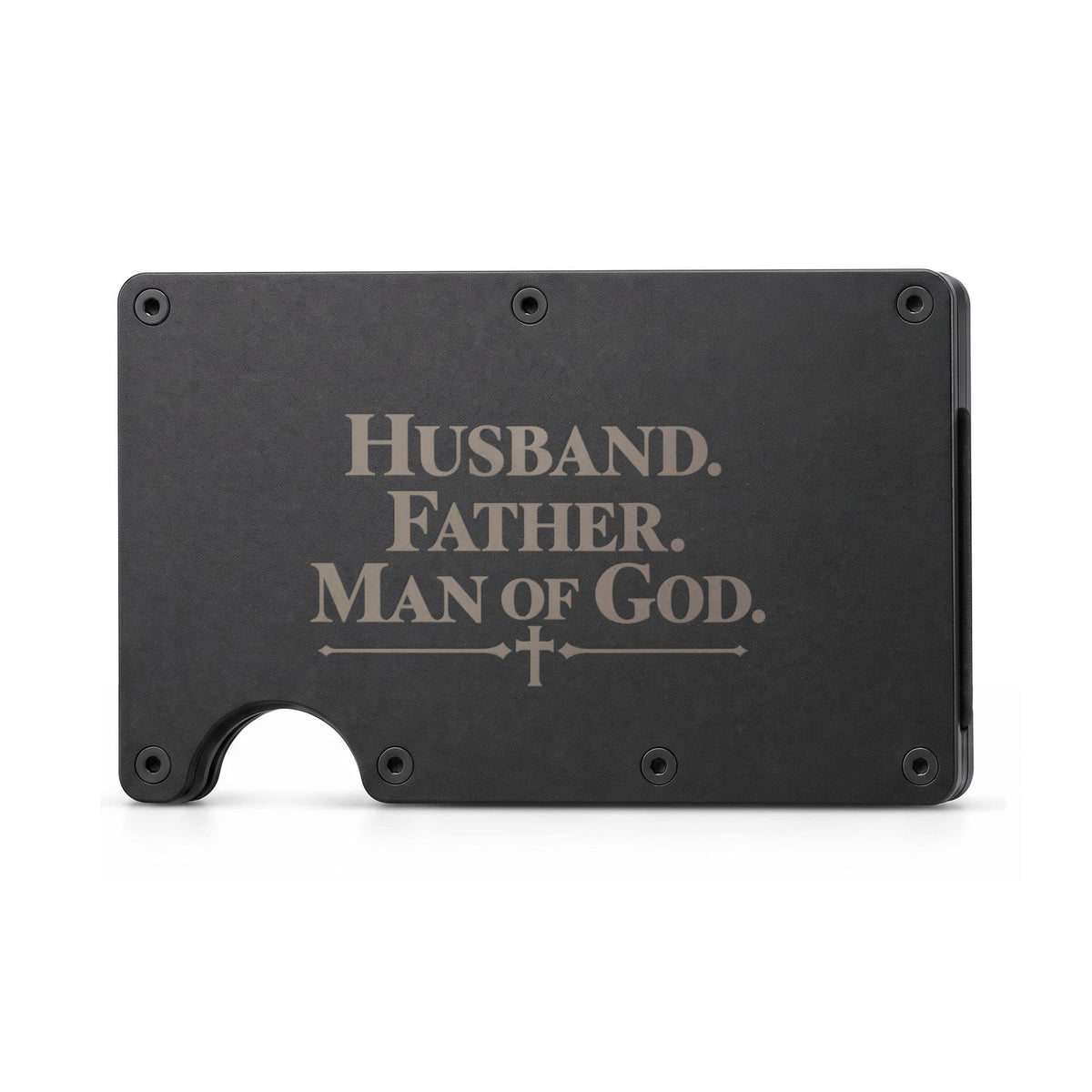 ShineOn Fulfillment Jewelry Black Husband. Father. Man of God. Metal Wallet